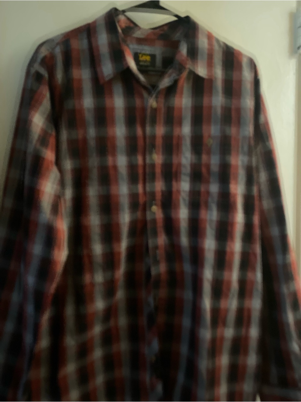 Lee Plaid Button-Down Shirt in Red and Black